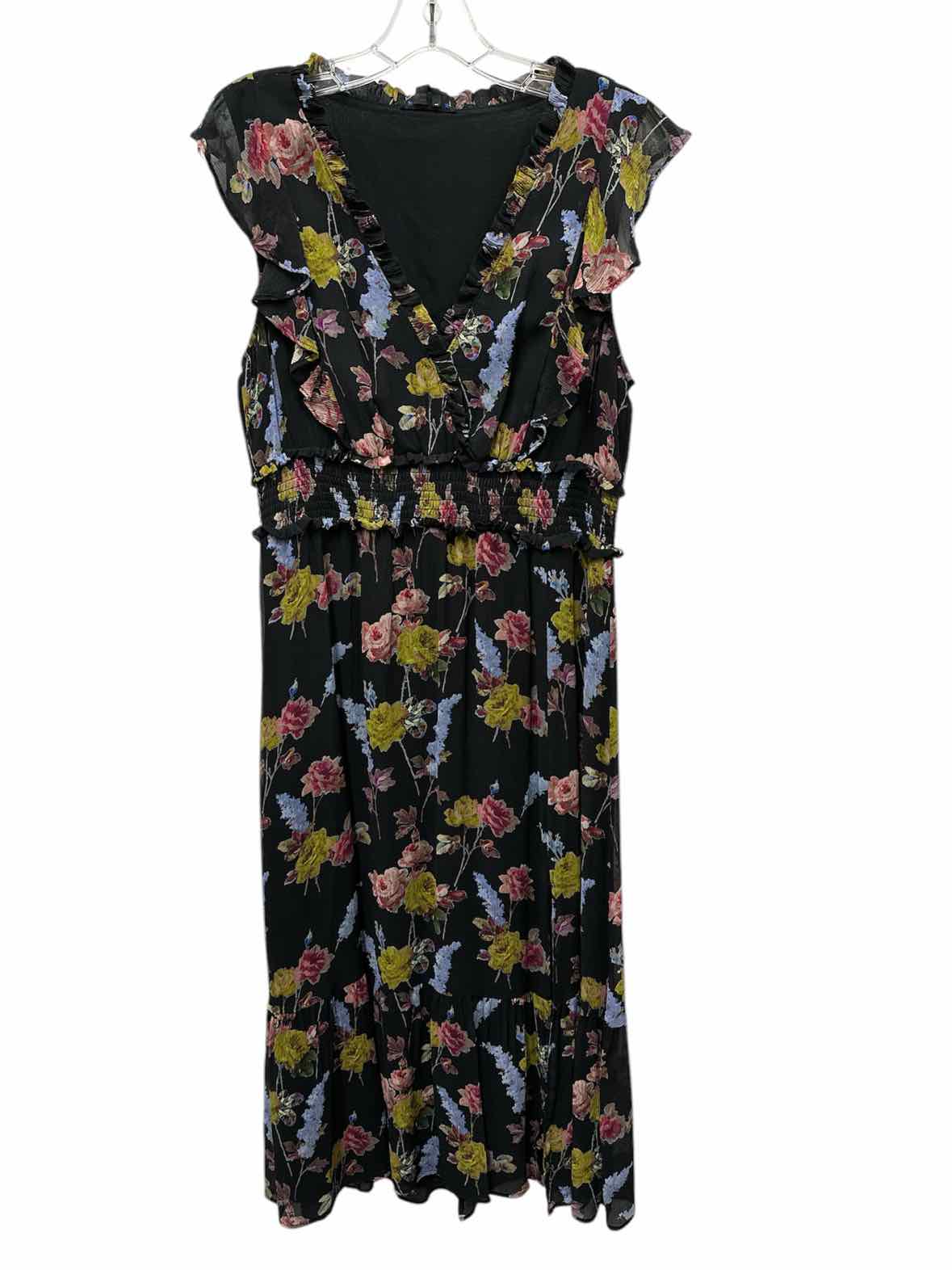 Paige Size Medium Black Print Dress