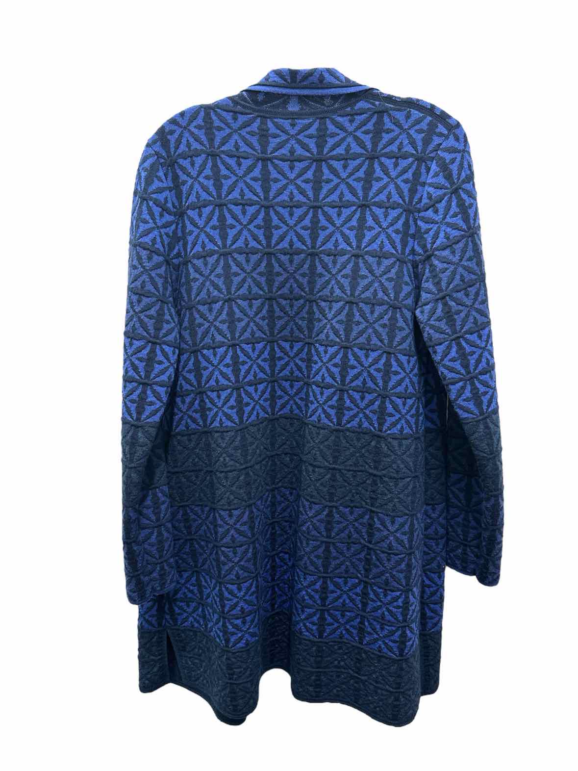Oleana Size Large Blue & Navy Sweater