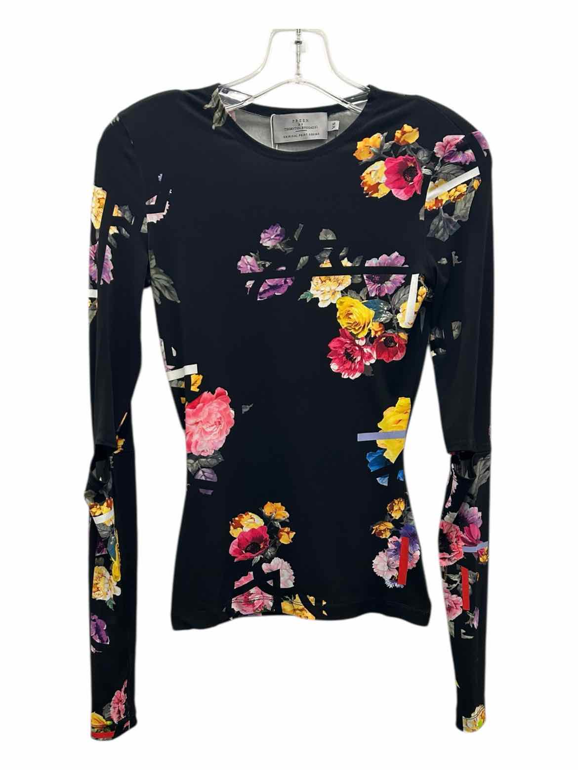 Preen by Thorton Size X Small Black Multi T-shirt