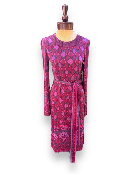 Tory Burch - size small Magenta Print Silk Dress