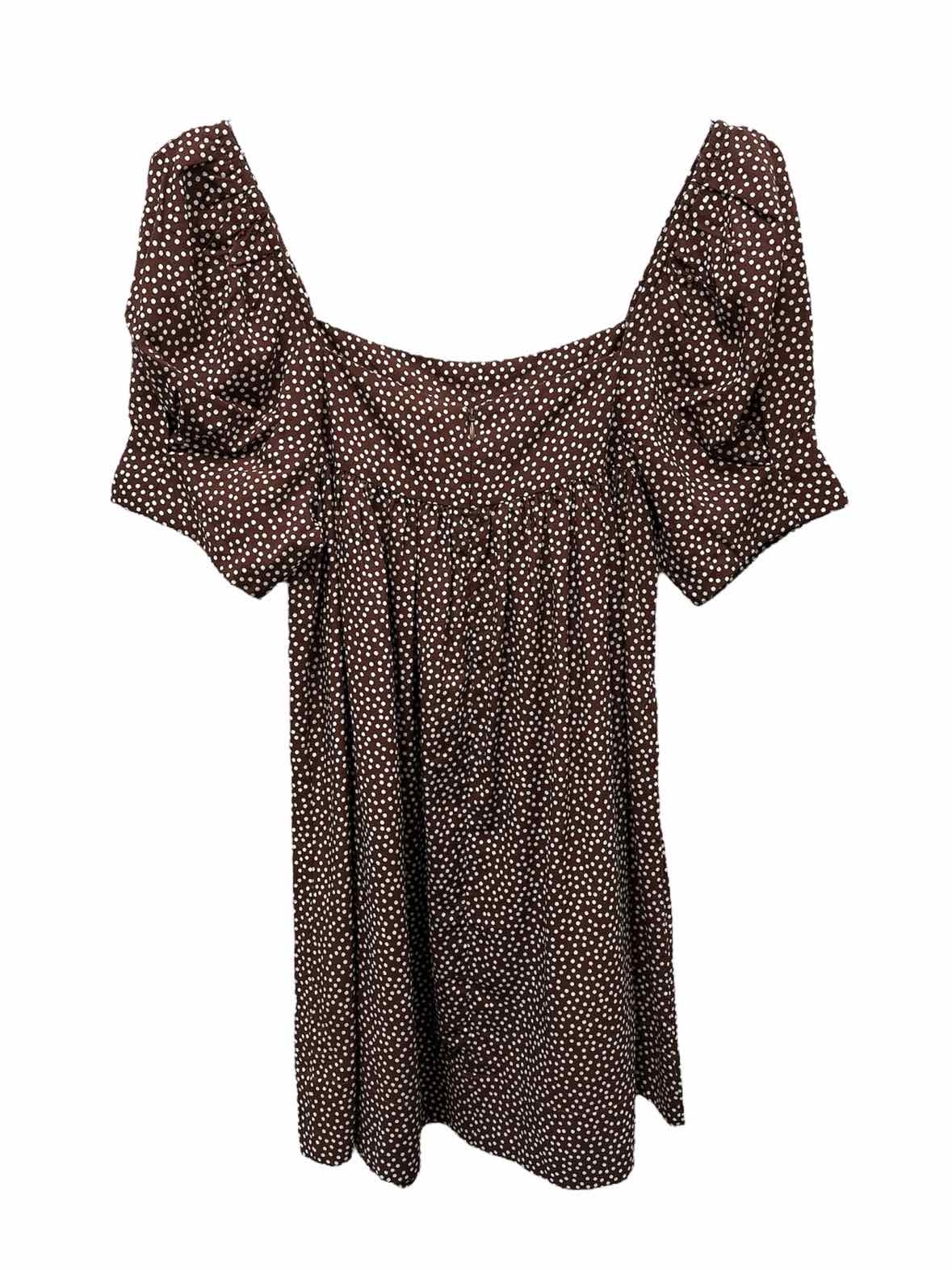 Anna Nata Size Medium Brown & White Dress
