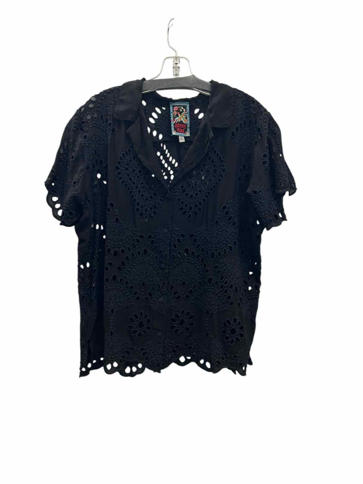 Johnny Was Size X large Black Blouse