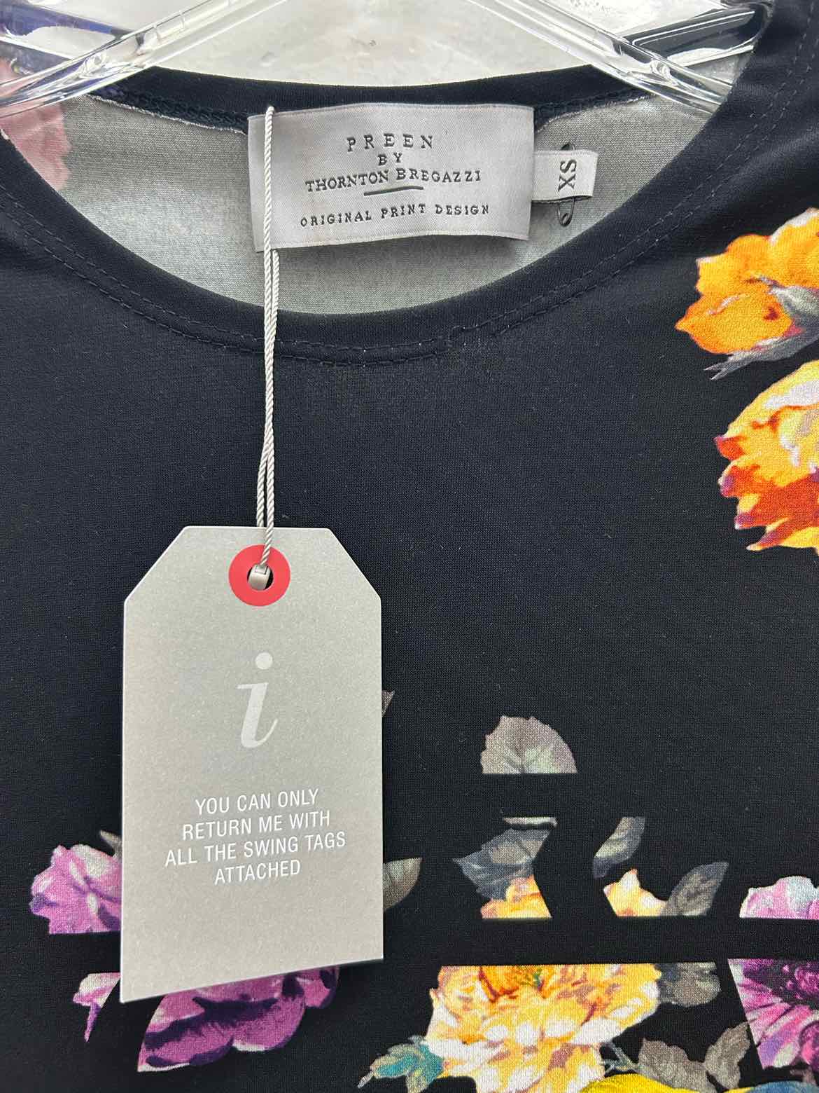 Preen by Thorton Size X Small Black Multi T-shirt