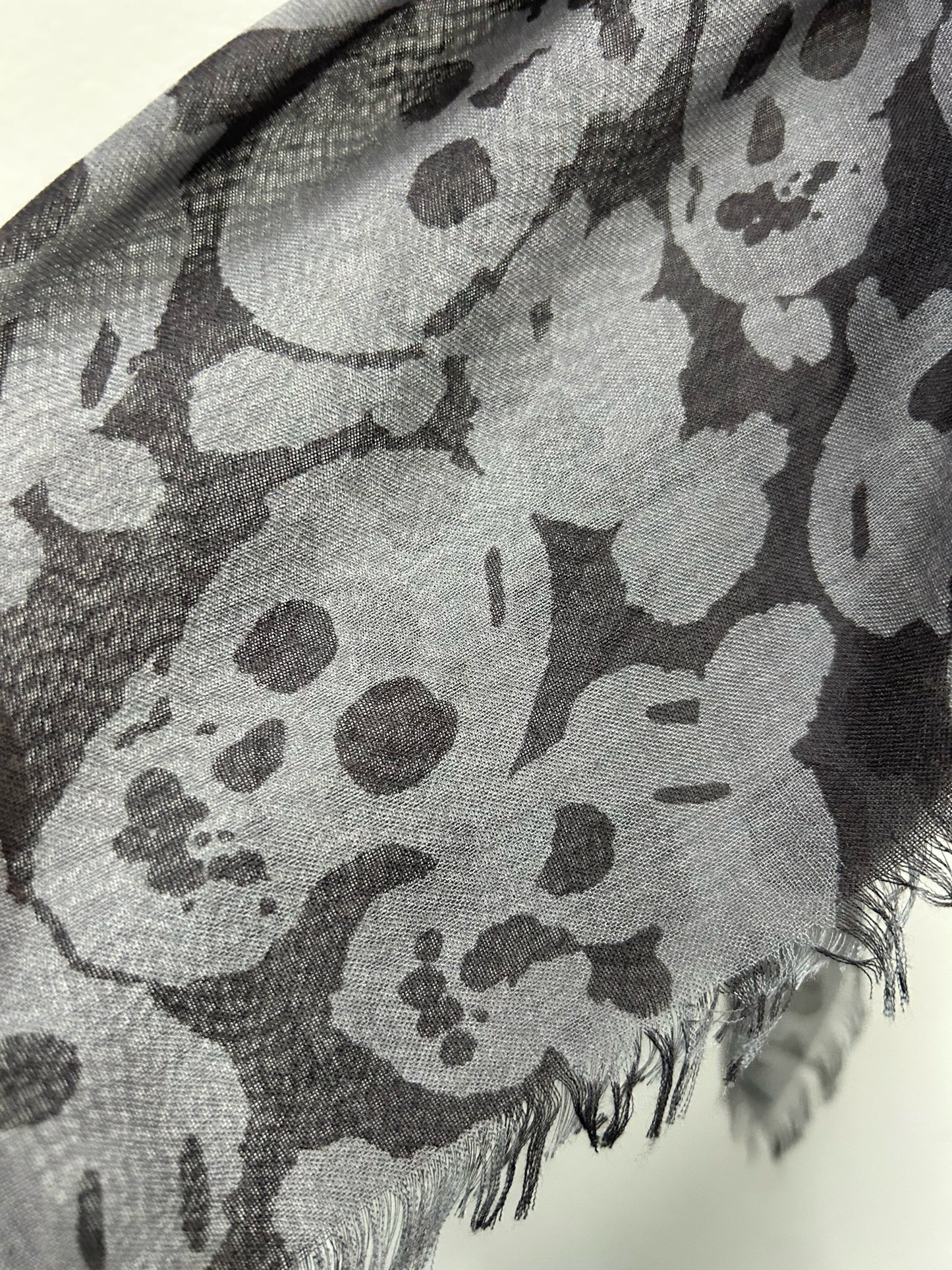 Alexander McQueen Gray Print Square Scarf