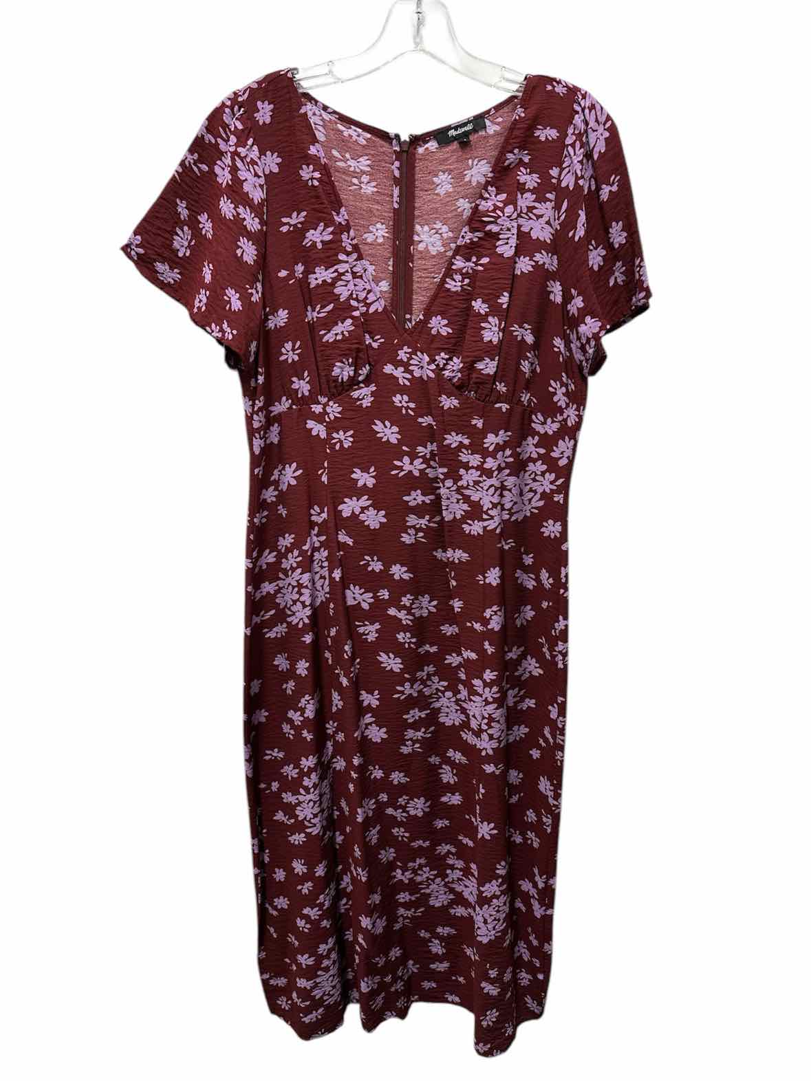Madewell Size 10 Maroon Print Dress