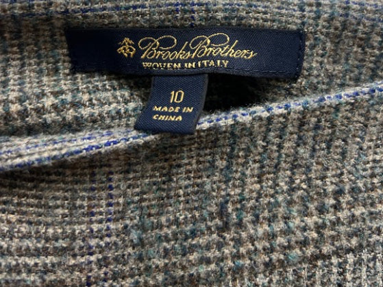 Brooks Brothers Size 8 Gray Plaid Skirt