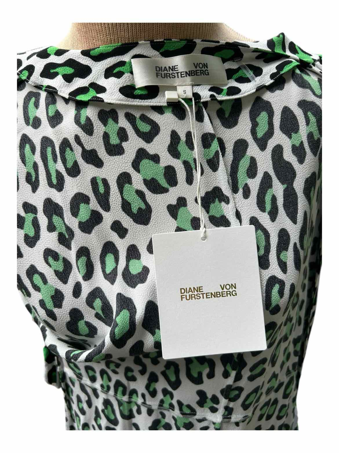 DVF Size Small Green Print Dress