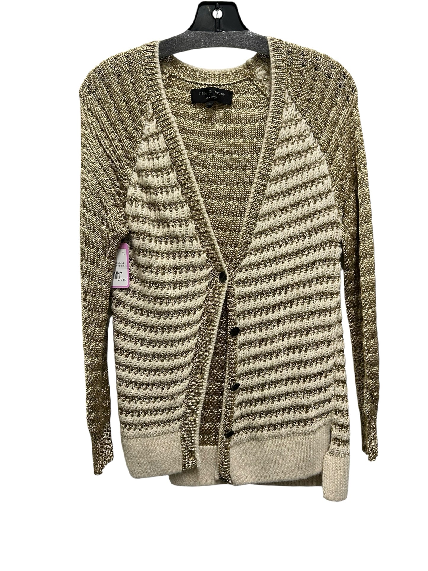 Rag & Bone Size Medium Gold & Ivory Sweater