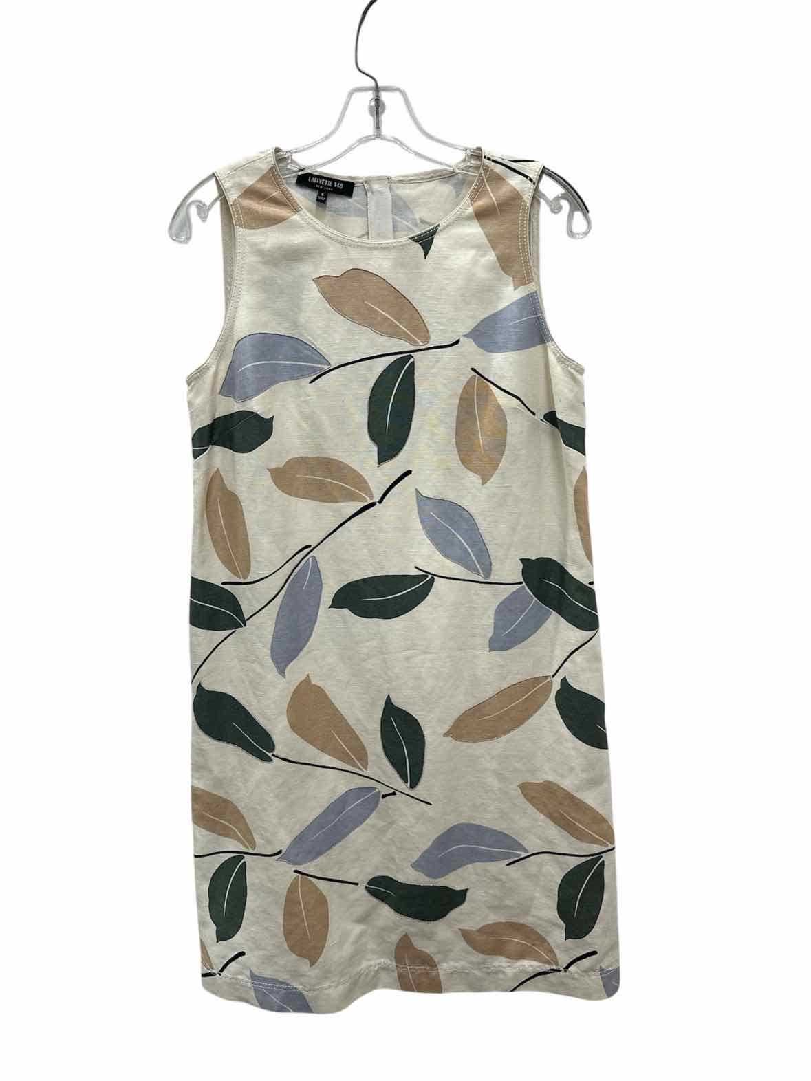 Lafayette 148 Size Small Beige Print Dress