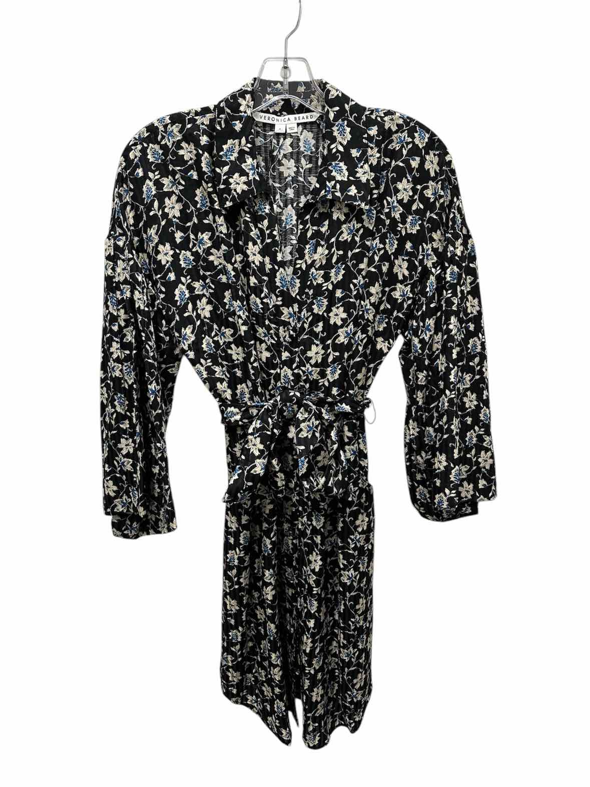 Veronica Beard Size 4 Black Print Dress