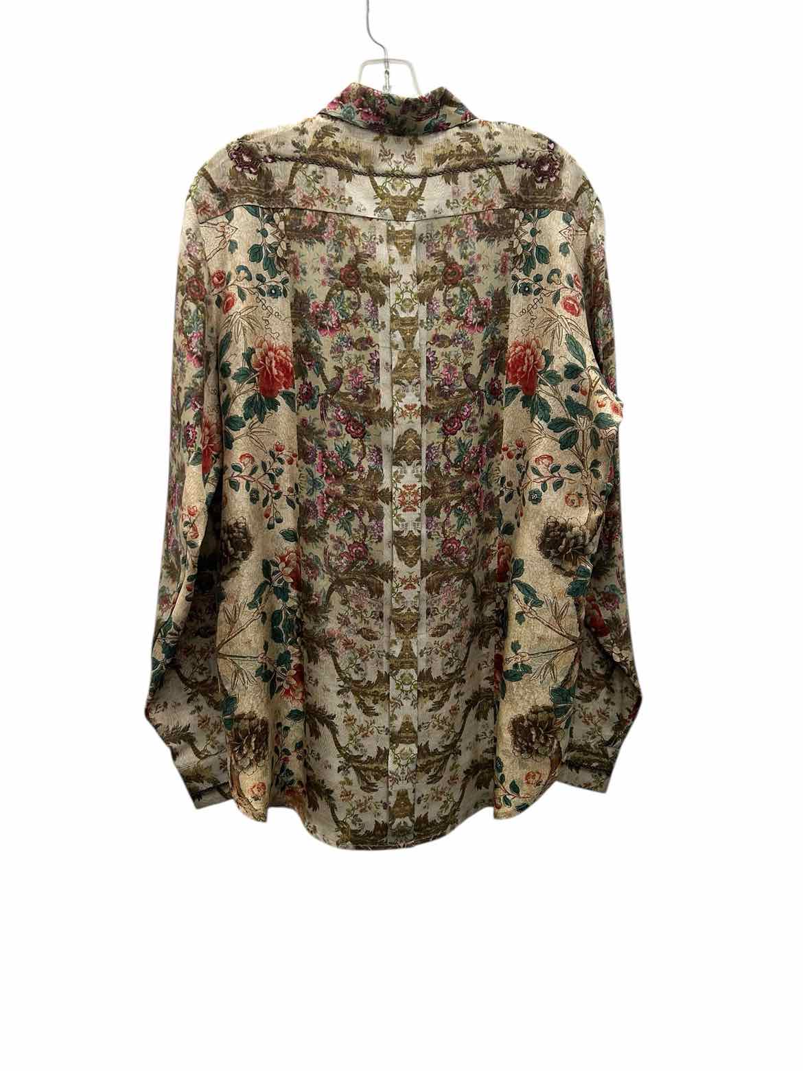 Pierre Louise Mascia Size X large Beige Print Blouse