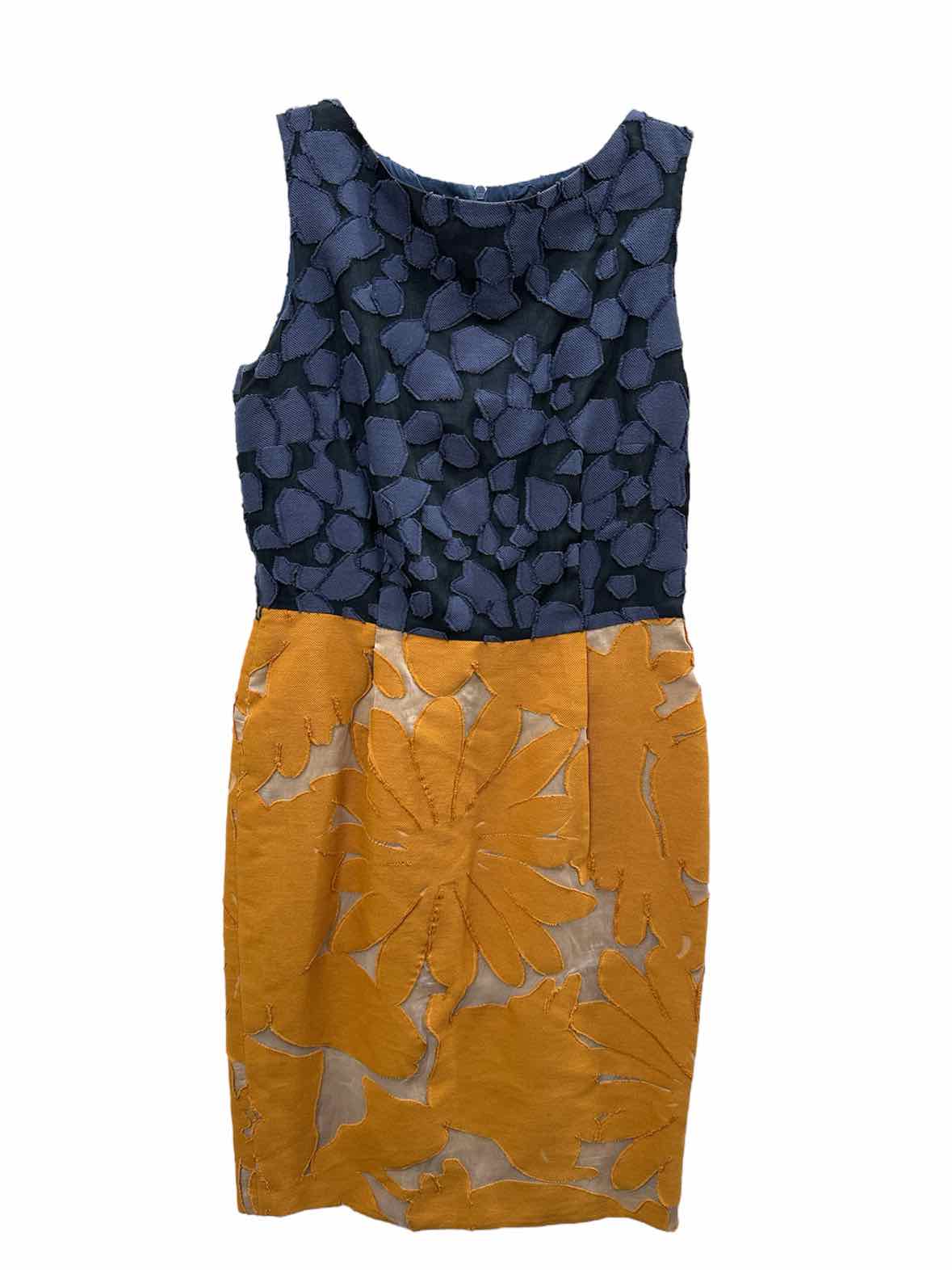 Max Mara Size Small Navy & Gold Dress