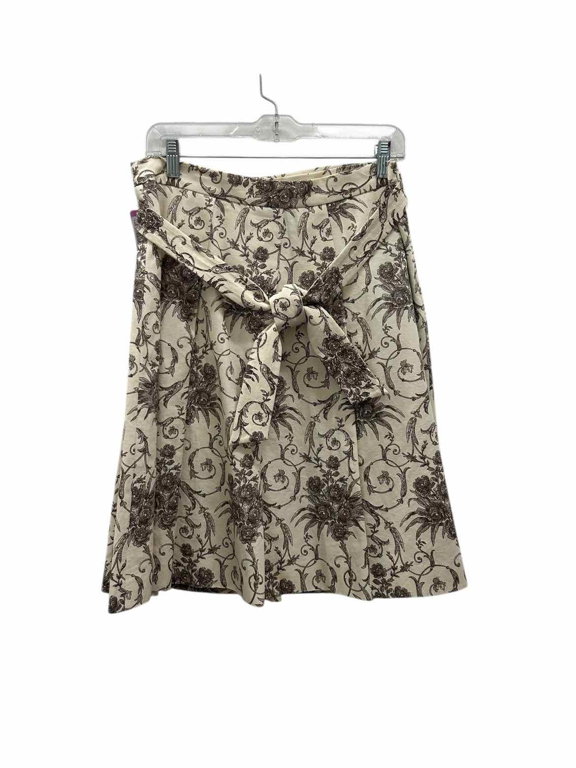 Faconnable Size 8 Cream Print Skirt