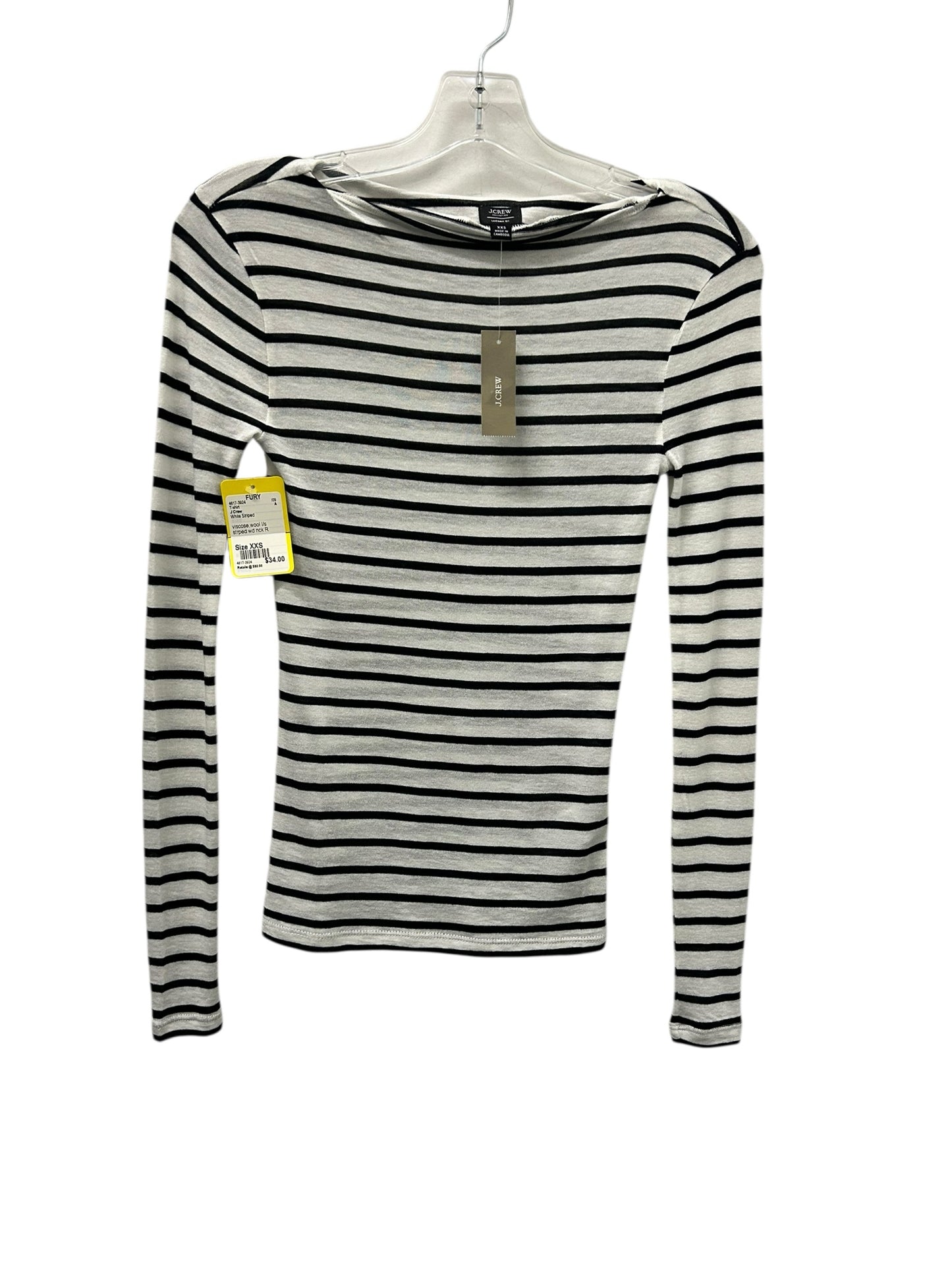 J Crew Size XXS White Striped T-shirt