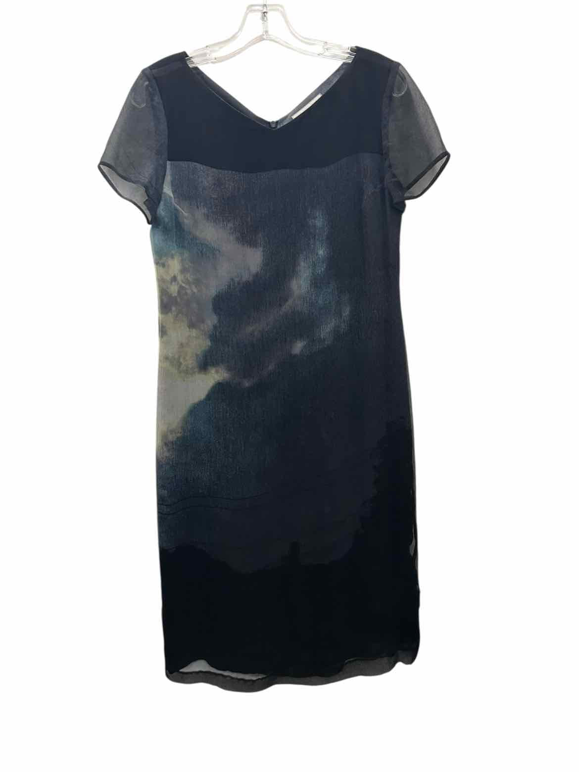 Diana Slavin Size Small Black Print Dress