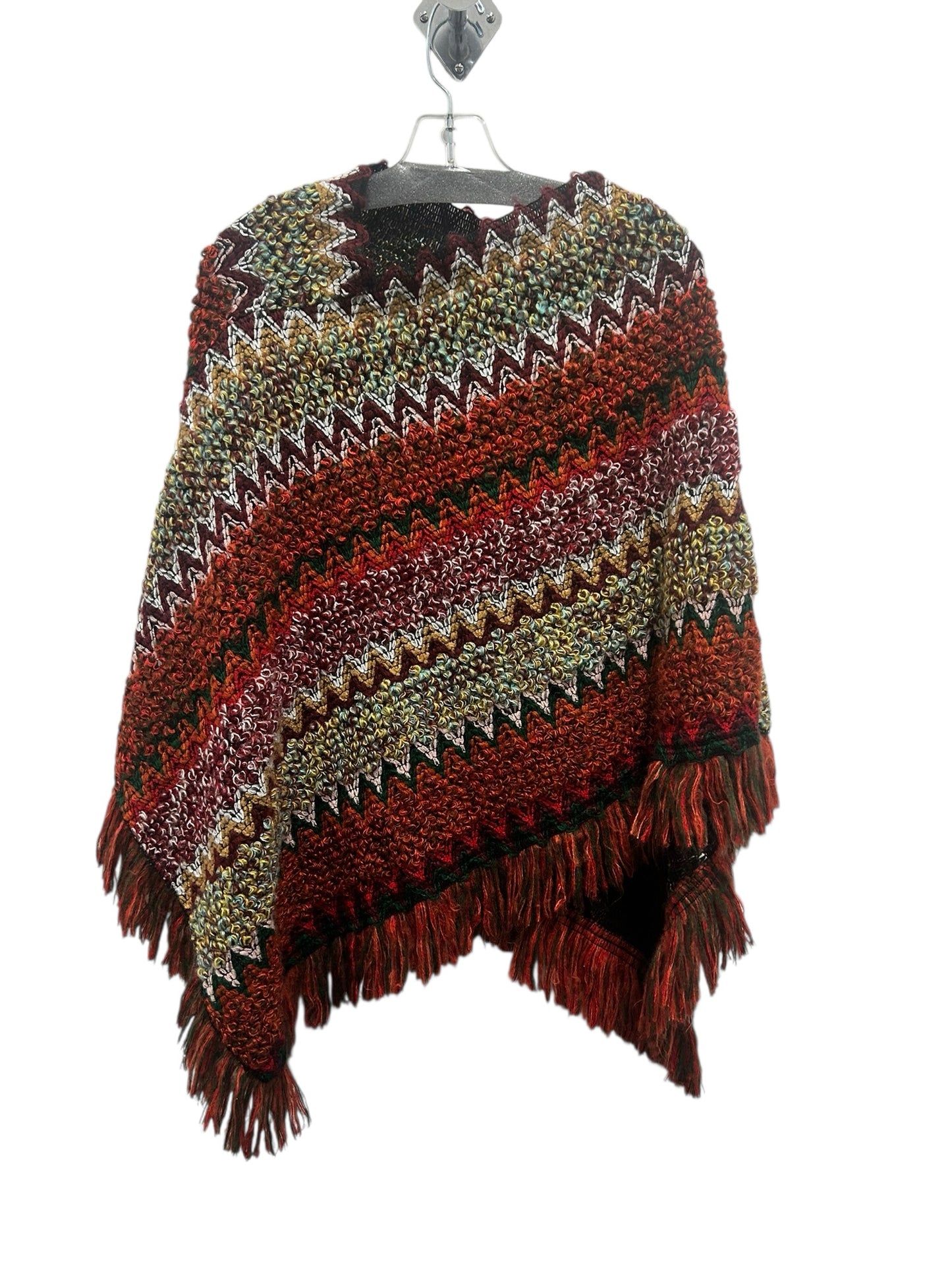 R Size O/S Red Striped Poncho