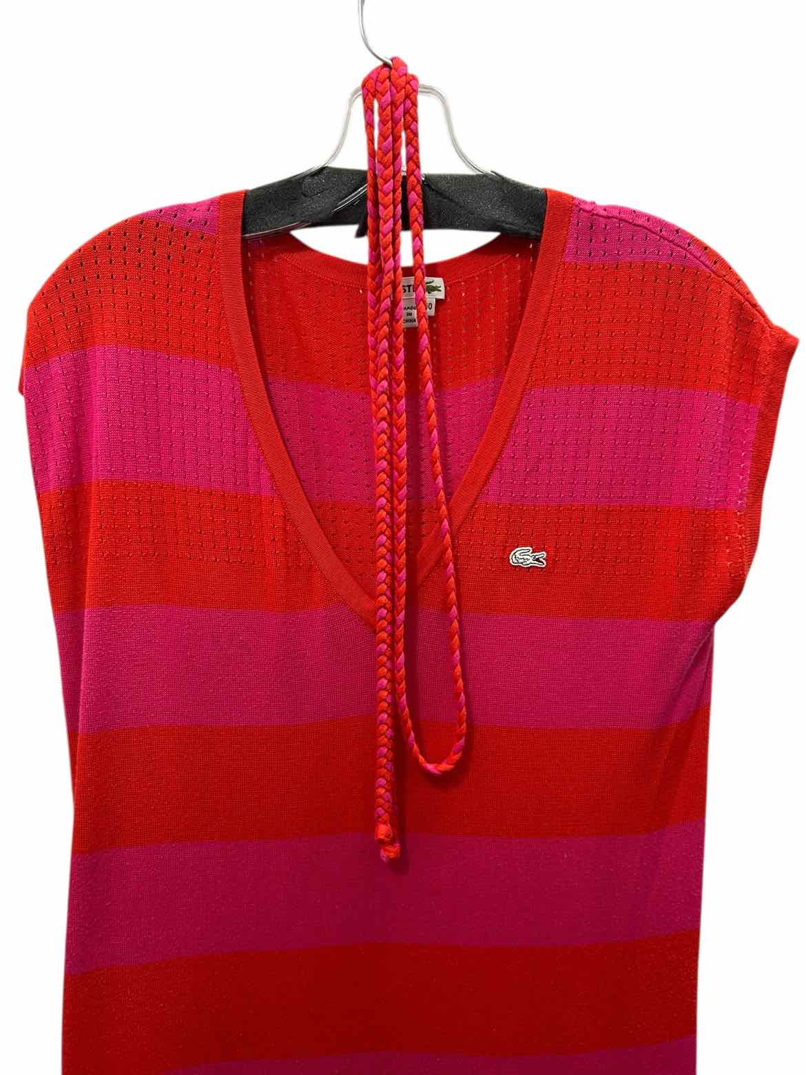 Lacoste Size Medium Pink & Red Dress