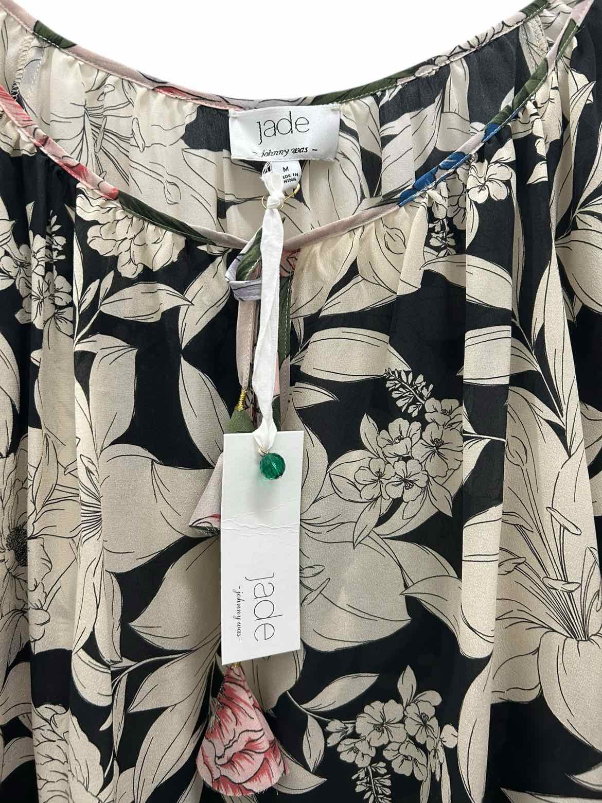Jade Size Medium Black & Ivory Blouse