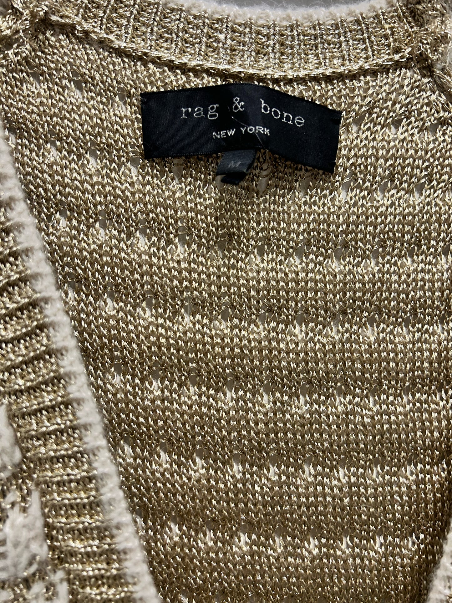 Rag & Bone Size Medium Gold & Ivory Sweater