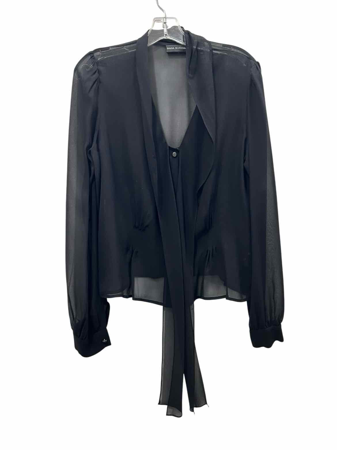 Dana Buchman Size 10 Black Blouse