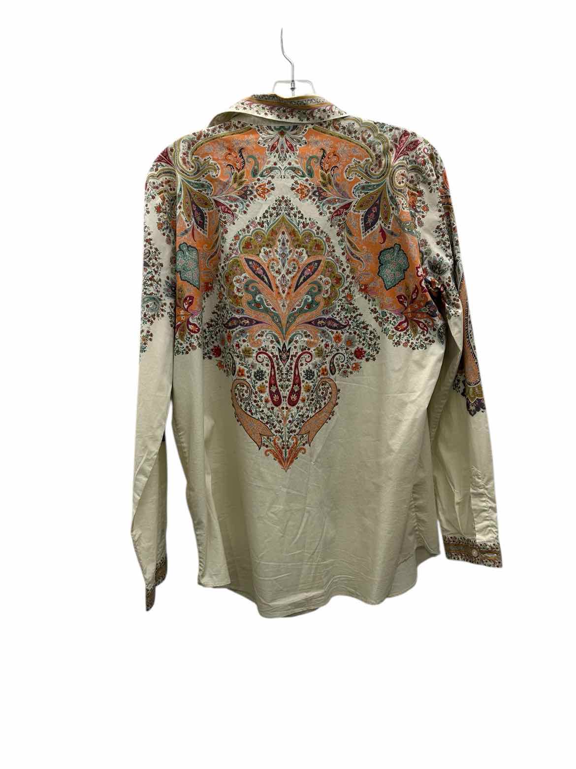 Etro Size Large Ivory Print Blouse