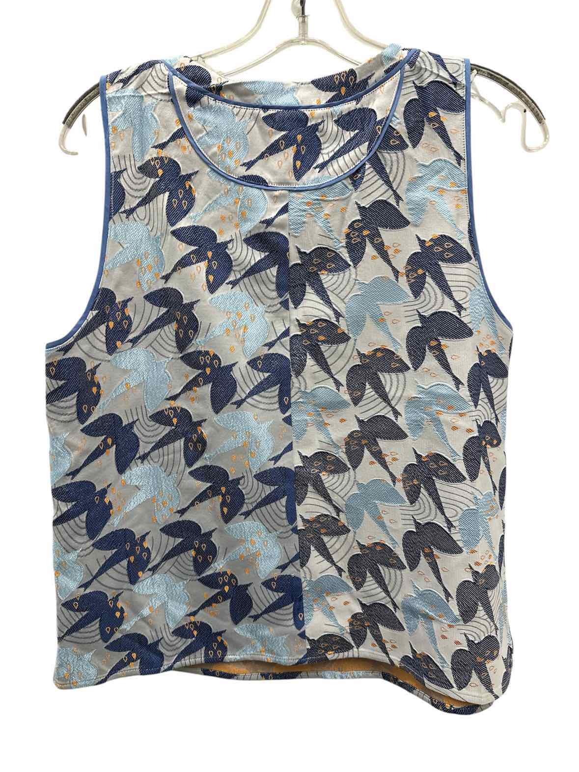 Cotelac Size Med/Lrg Blue Print Blouse