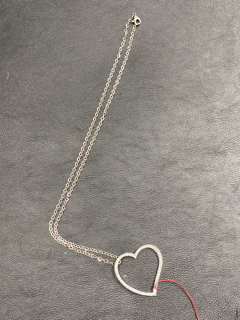 No Label rhinestone Heart Necklace