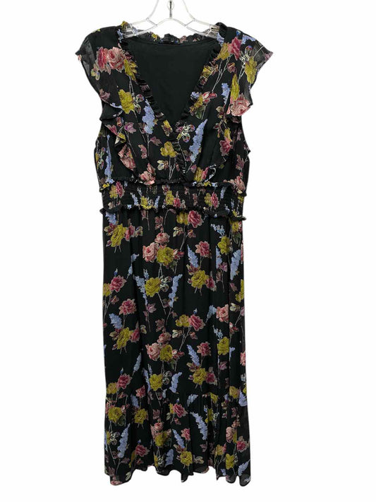 Paige Size Medium Black Print Dress