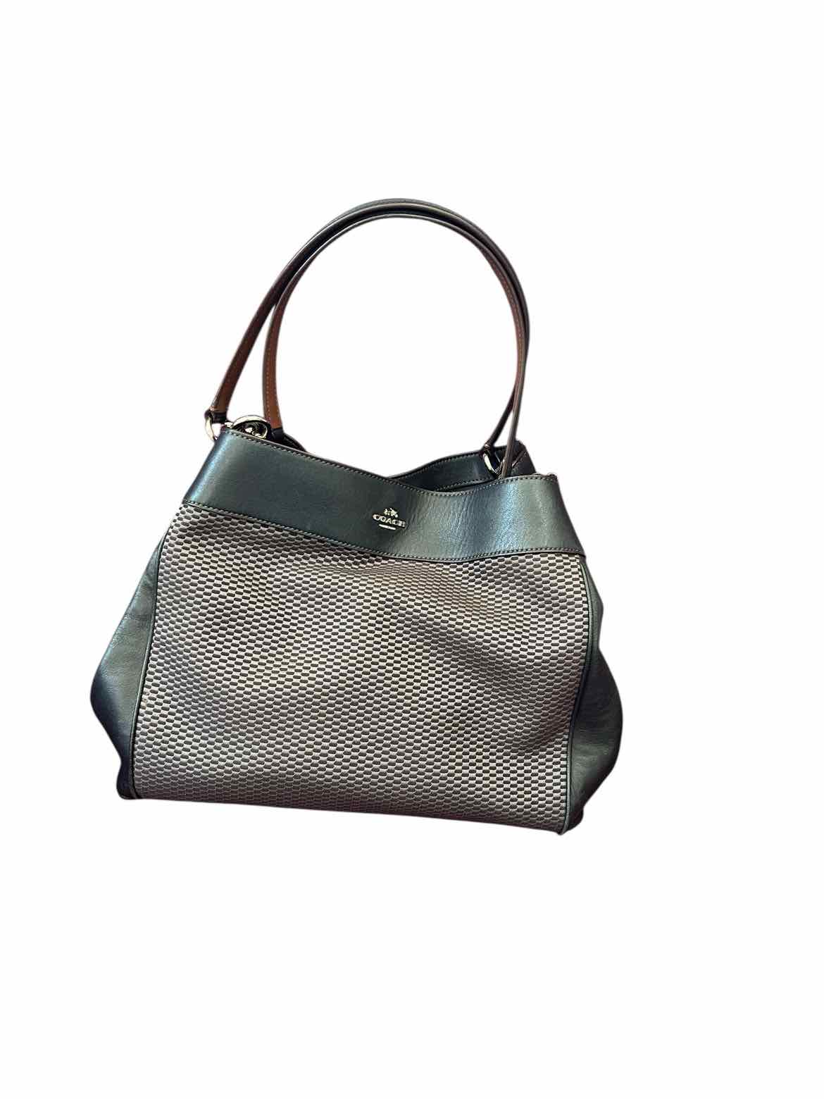 Coach Black & Taupe Leather Handbag