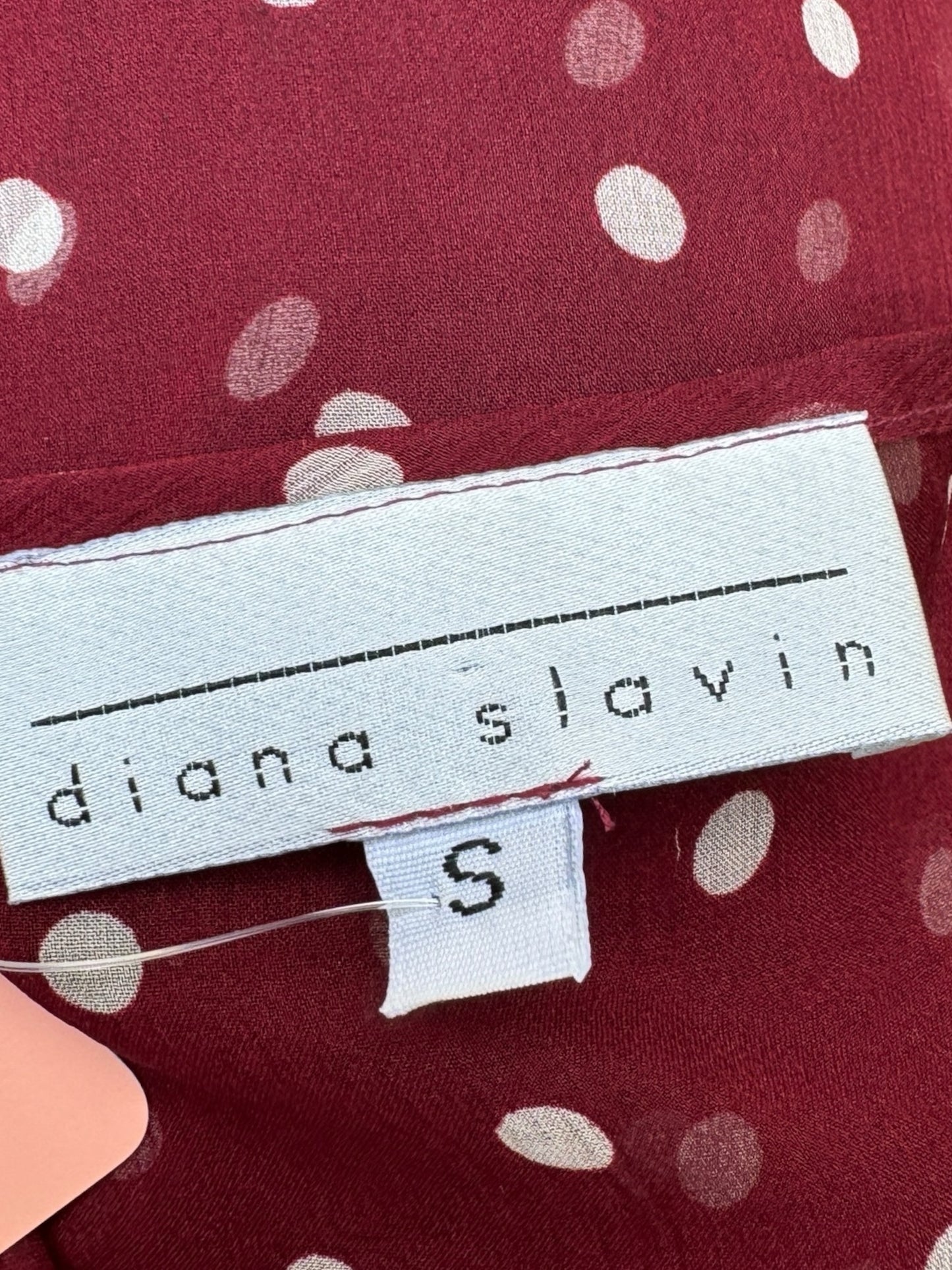 Diana Slavin Size Small Red & White Blouse