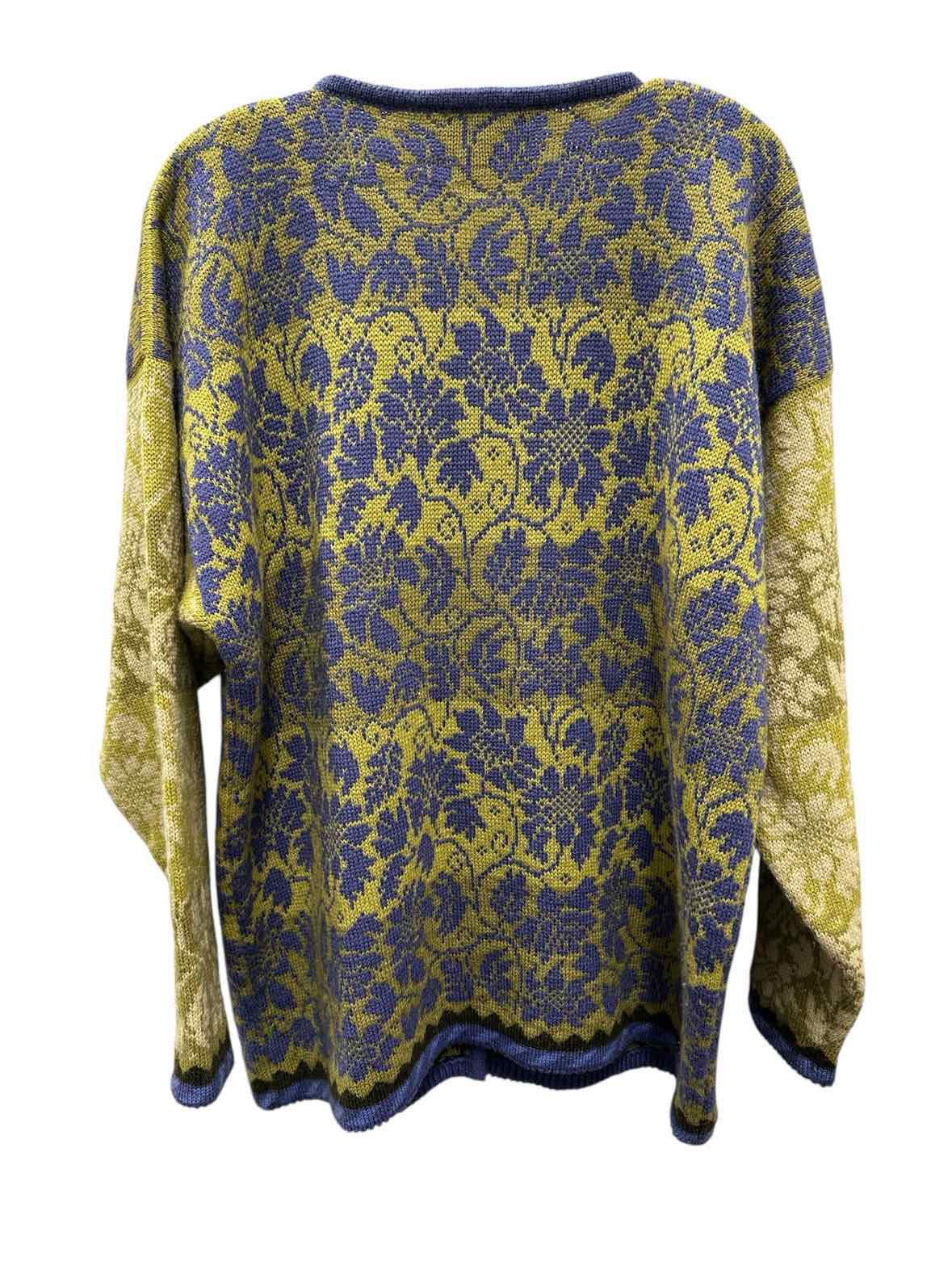 Oleana Size X large Green & Purple Sweater