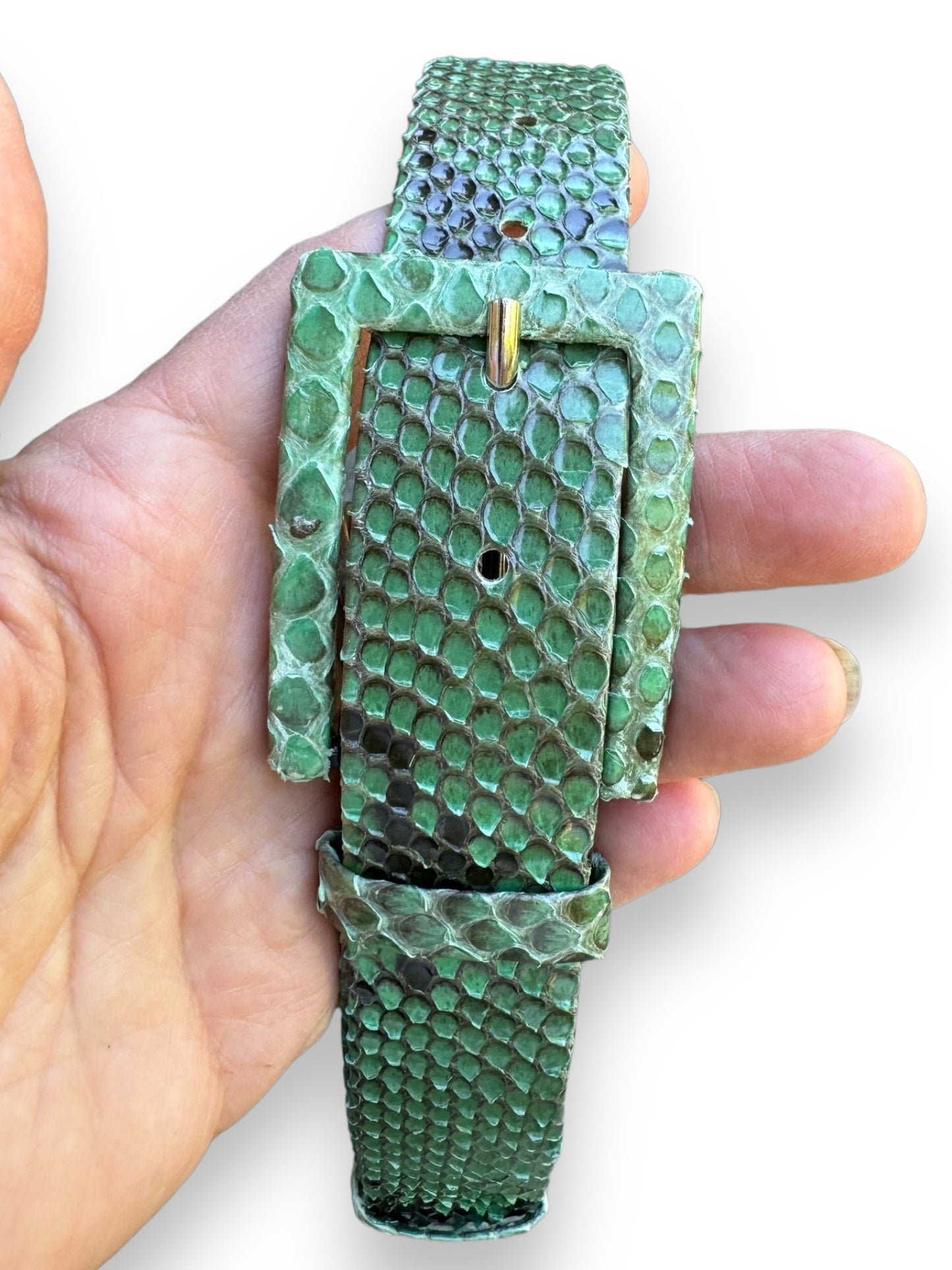 Alexander McQueen Green Snakeskin Belt