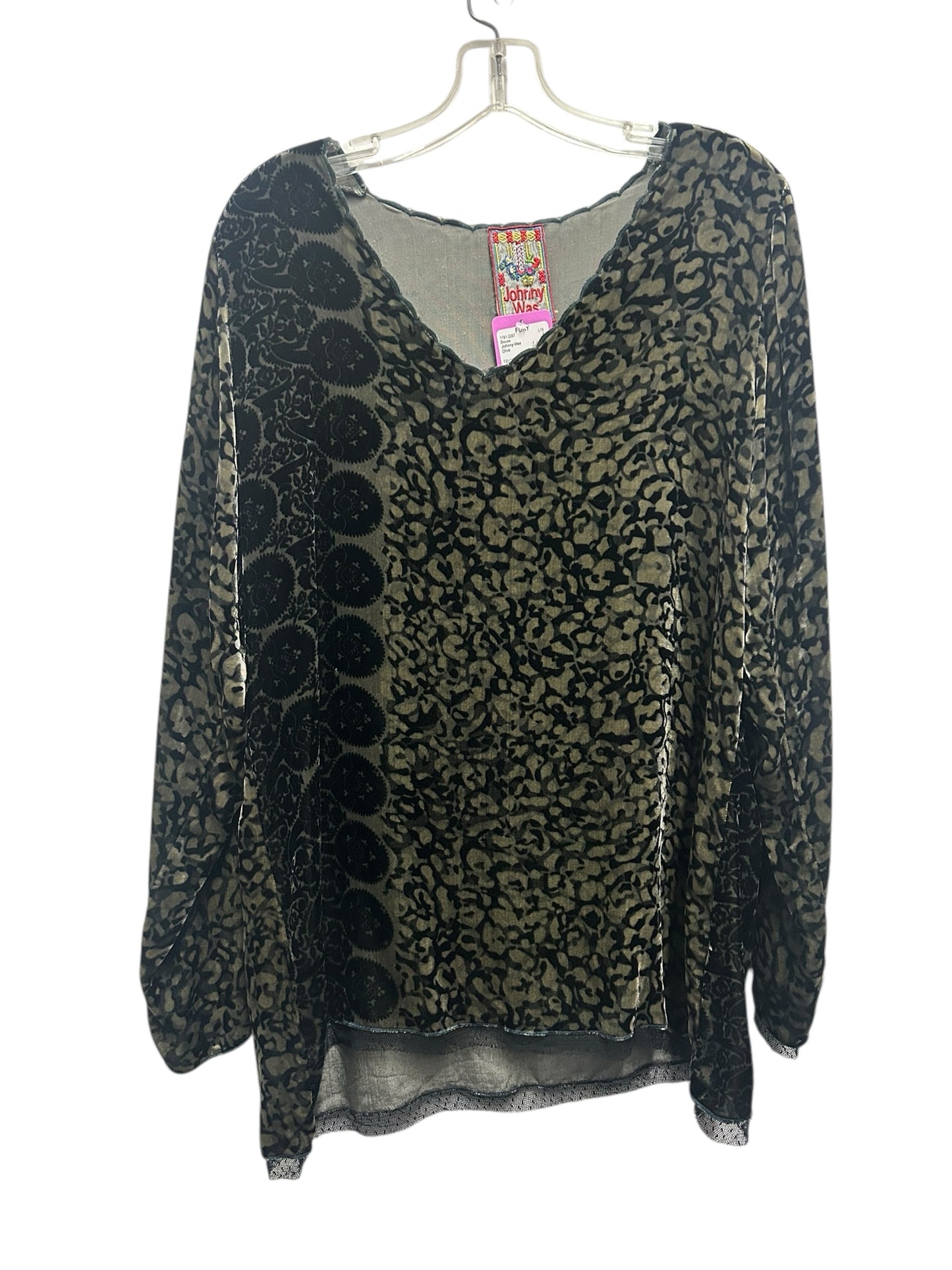 Johnny Was Size Medium Olive Blouse