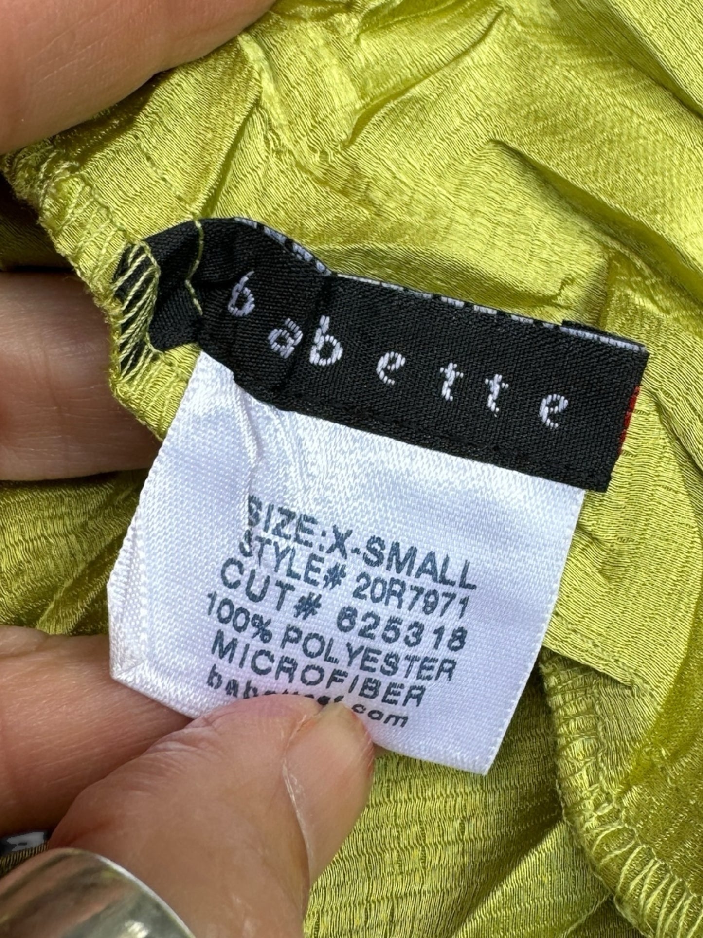 Babette Size X  Small Green Blouse