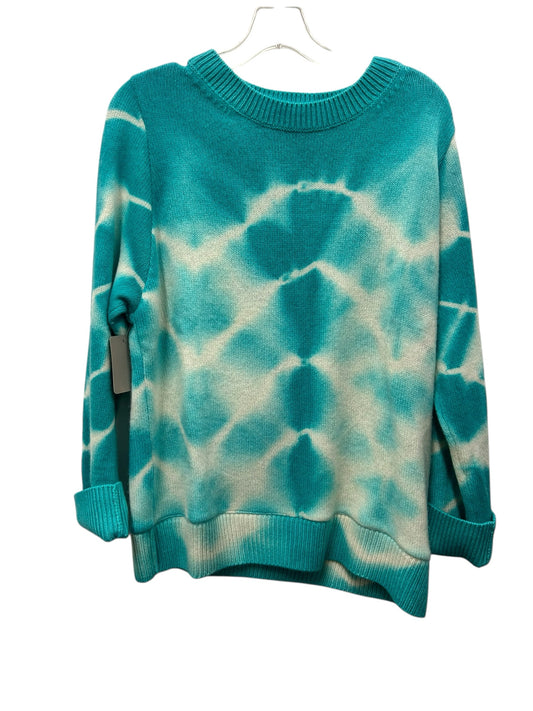 The Elder Statesman Size Lrg/XL Turq & White Sweater