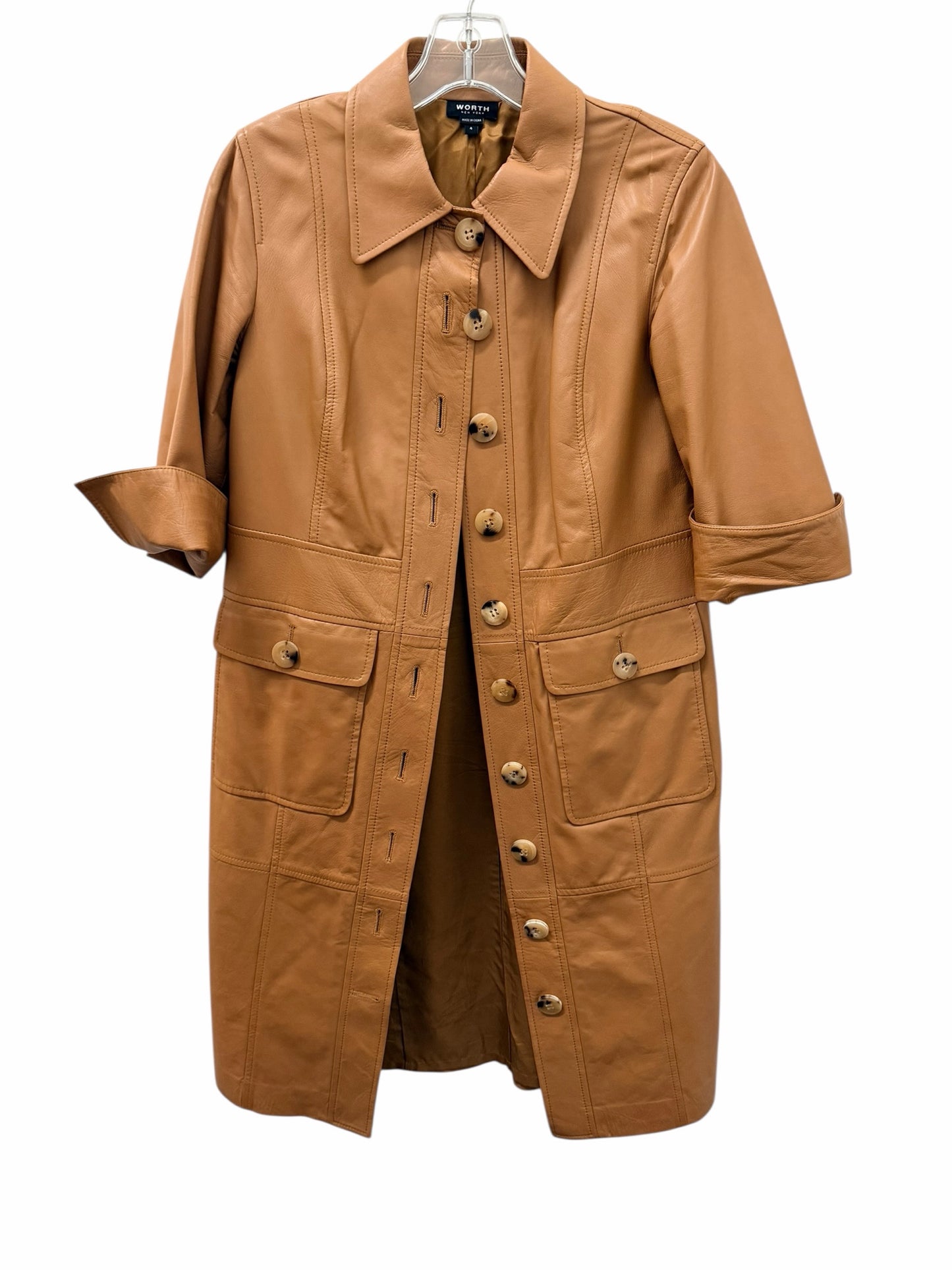 Worth Size 4 Leather Coat