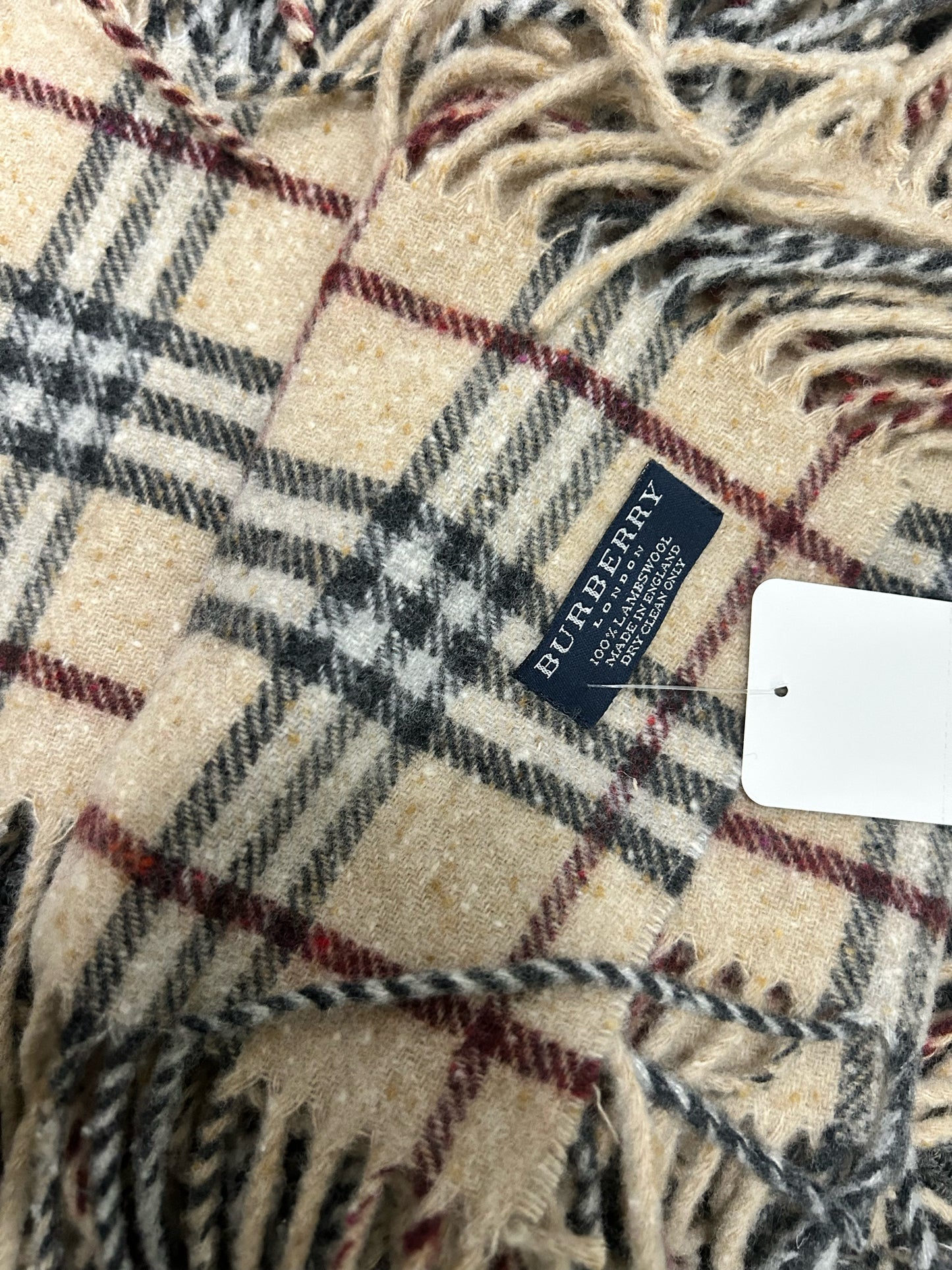 Burberry Beige Plaid oblong Scarf
