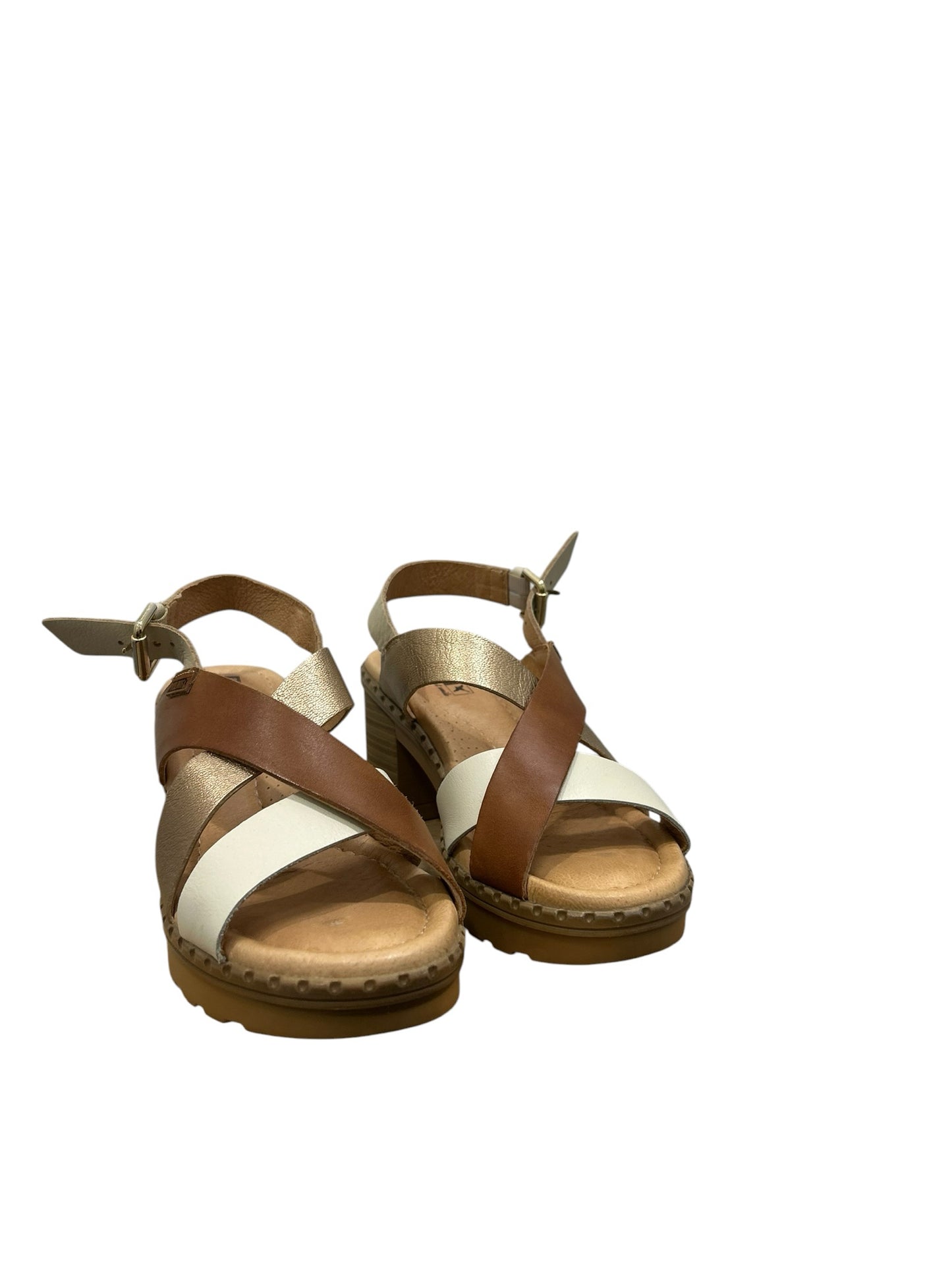 Pikolinos Shoe Size 7.5-8 Brown & White Sandals