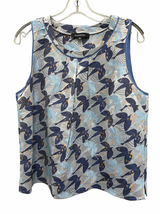 Cotelac Size Med/Lrg Blue Print Blouse