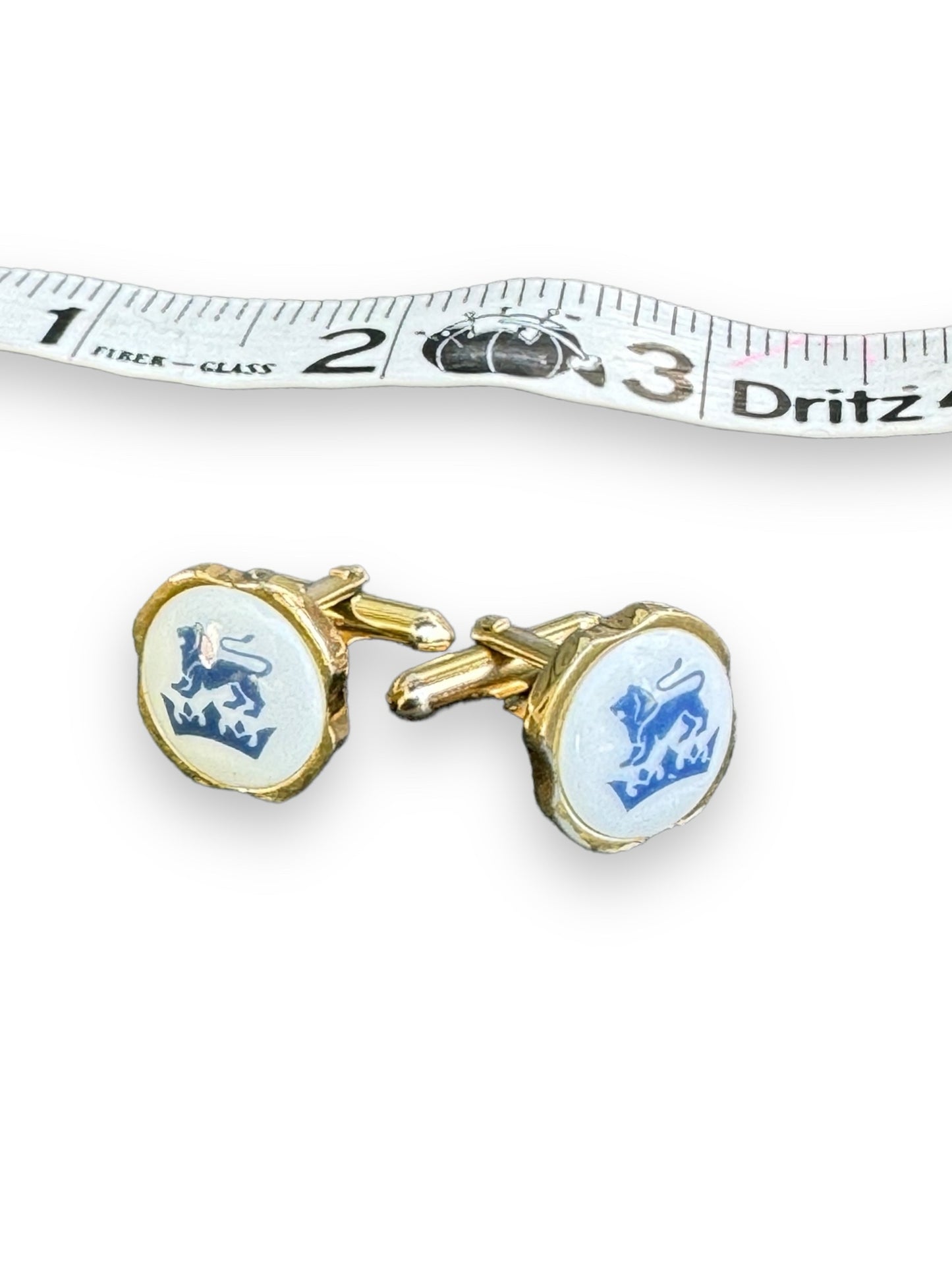 Denmark Blue & White Gold Cuff Links