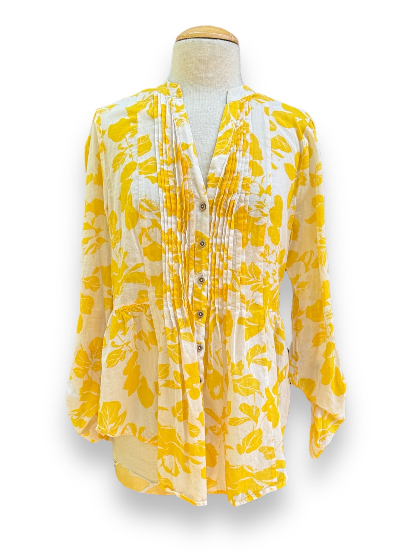 Maeve Size 8 Yellow & White Blouse