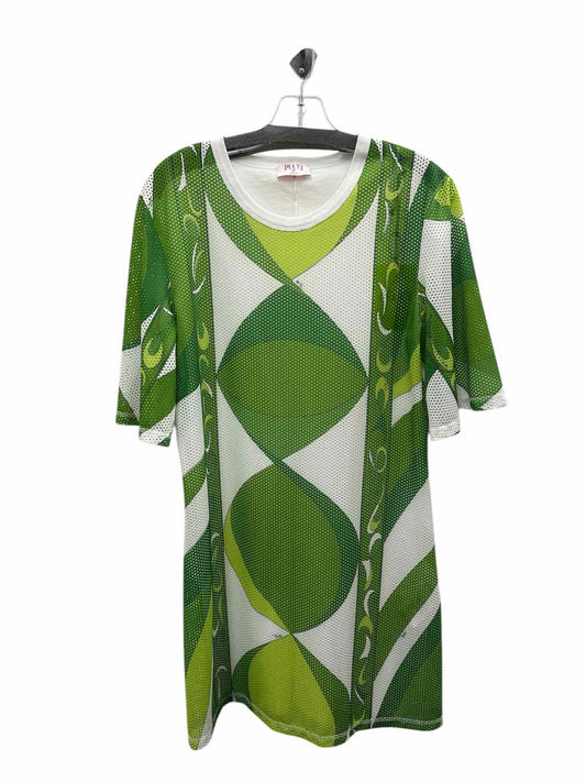 Pucci Size 12 Green & White Dress