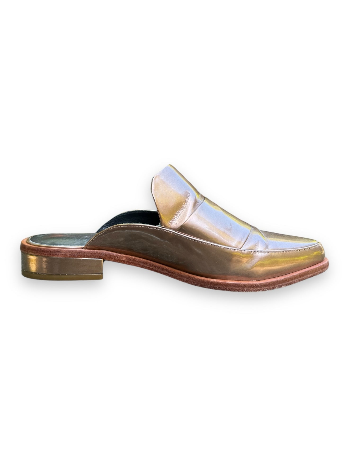 Tibi - size 8.5 Metallic Slides