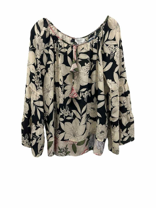 Jade Size Medium Black & Ivory Blouse