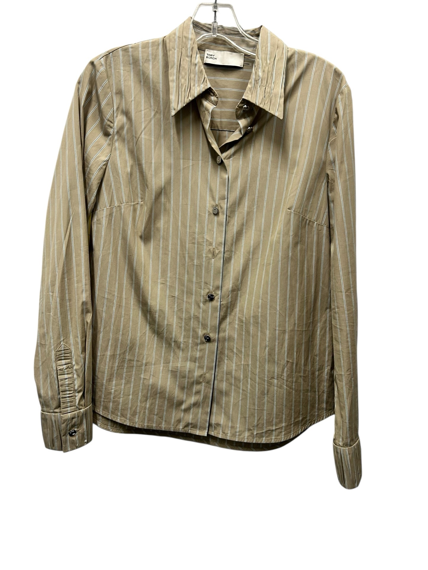 Tory Burch Size X  Small Beige Striped Blouse