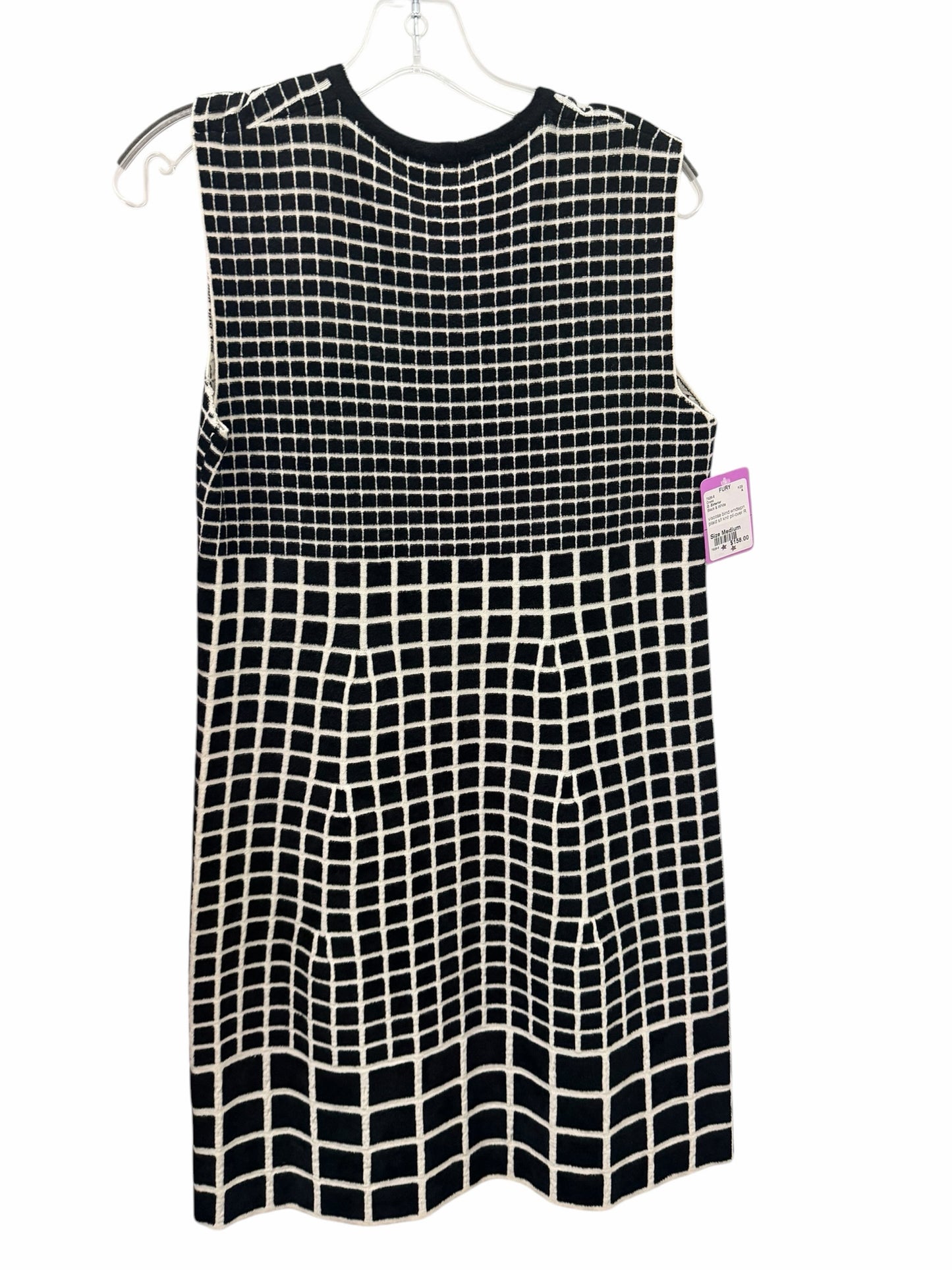 D. Exterior Size Medium Black & White Dress
