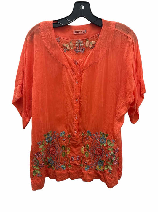 Johnny Was Size Medium Coral Blouse