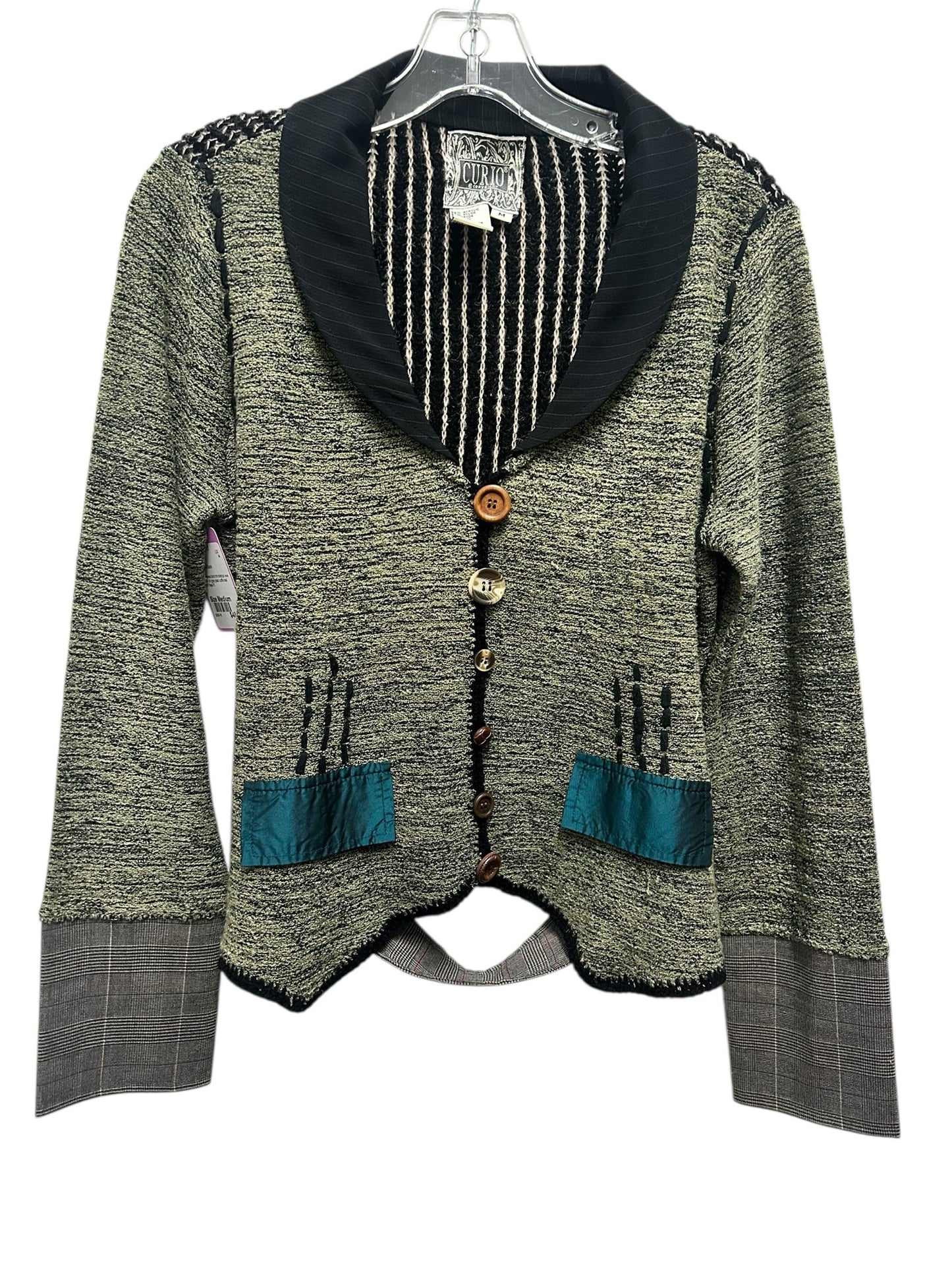 Curio Size Medium Green & Black Sweater