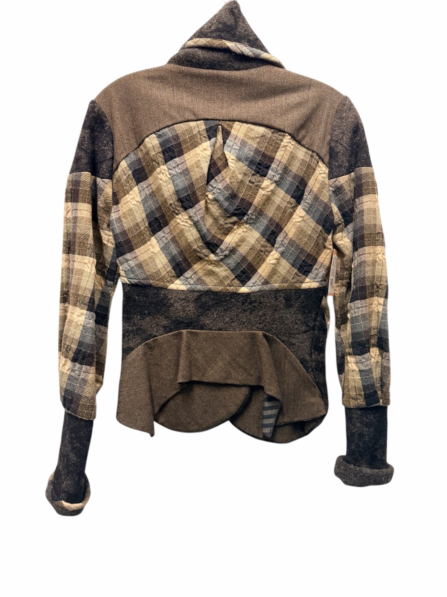 Aimee G Size Small Brown Plaid Jacket