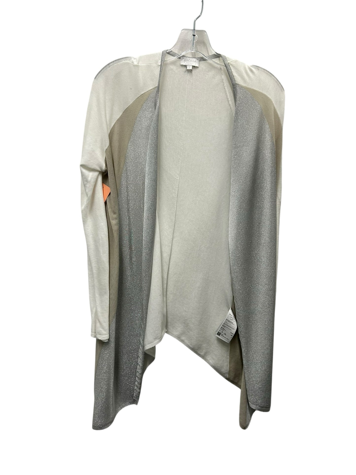 Escada Size Small Silver & Ivory Cardigan